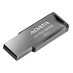Флешка ADATA 64GB USB 3.1 UV350 Metal Black (AUV350-64G-RBK) - фото Флешка ADATA 64GB USB 3.1 UV350 Metal Black (AUV350-64G-RBK)