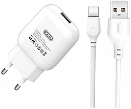 Мережевий зарядний пристрій XO L37 2.1a home charger + USB-C cable white - фото Мережевий зарядний пристрій XO L37 2.1a home charger + USB-C cable white