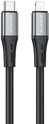 Кабель Borofone BX88 Solid Silicone USB Type-C - Lightning 20w 3a 1м PD сable Black - фото Кабель Borofone BX88 Solid Silicone USB Type-C - Lightning 20w 3a 1м PD сable Black