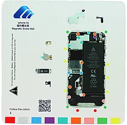 Магнітний мат Mechanic для розкладки гвинтів і запчастин при розборі Apple iPhone 4S - фото Магнітний мат Mechanic для розкладки гвинтів і запчастин при розборі Apple iPhone 4S
