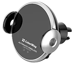 Держатель с беспроводной зарядкой ColorWay AutoSense Car Wireless Charger 2 10W Black (CW-CHAW035Q-BK) - фото Держатель с беспроводной зарядкой ColorWay AutoSense Car Wireless Charger 2 10W Black (CW-CHAW035Q-BK)