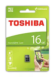 Карта памяти Toshiba microSDHC 16GB Class 4 (THN-M102K0160M4) - миниатюра 2