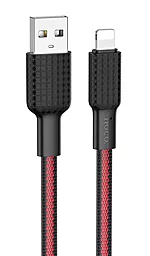 Кабель Hoco X69 Jaeger USB-A - Lightning 12w 2.4a 1м cable Black / Red