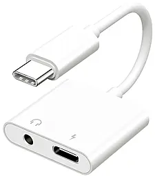 Адаптер-переходник iKaku TC-208 M-F USB Type-C -> Type-C + AUX 3.5 mm white (KSC-353-TC) - фото Адаптер-переходник iKaku TC-208 M-F USB Type-C -> Type-C + AUX 3.5 mm white (KSC-353-TC)