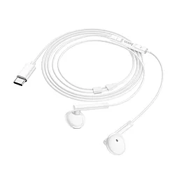 Наушники Hoco M95 Type-C wire-controlled digital earphones White - миниатюра 4