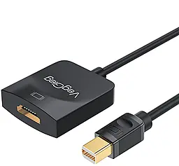 Видеокабель V-Z616 Mini Display Port - HDMI v2.0 4k 60hz 0.25m black Veggieg