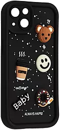 Чехол Pretty Things Case для Apple iPhone 15 Black / Always Happy Donut - фото Чехол Pretty Things Case для Apple iPhone 15 Black / Always Happy Donut