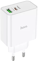 Мережевий зарядний пристрій Hoco C113A 65w GaN PD USB-C/USB-A ports charger white