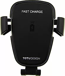 Автодержатель с беспроводной зарядкой Totu Wireless Charger Car Mount Black