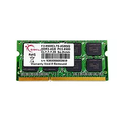 Оперативна пам'ять для ноутбука G.Skill SoDIMM DDR3 4GB 1066 MHz G.Skill (F3-8500CL7S-4GBSQ)