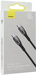 Кабель Baseus Glimmer USB Type-C - Type-C 100w 5a 1м PD cable Black (CADH000701) - миниатюра 7 Кабель Baseus Glimmer USB Type-C - Type-C 100w 5a 1м PD cable Black (CADH000701) - миниатюра 7