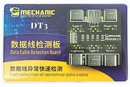 Тестер для перевірки кабелів синхронізації та зарядки MECHANIC DT3 MicroUSB+Type-C+Lighting - мініатюра 3