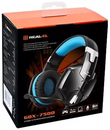 Навушники REAL-EL GDX-7500 Black/Blue - фото 8