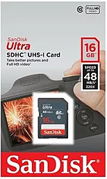 Карта памяти SanDisk SDHC 16GB Ultra Class 10 UHS-I (SDSDUNB-016G-GN3IN) - миниатюра 3