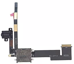 Нижній шлейф Apple iPad 2 (WiFi+3G) з роз'ємом навушників і коннектором SIM-карти Original Black