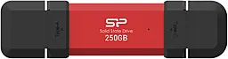 SSD Накопитель Silicon Power DS72 250GB USB Type-A/USB Type-C Red (SP250GBUC3S72VPR)