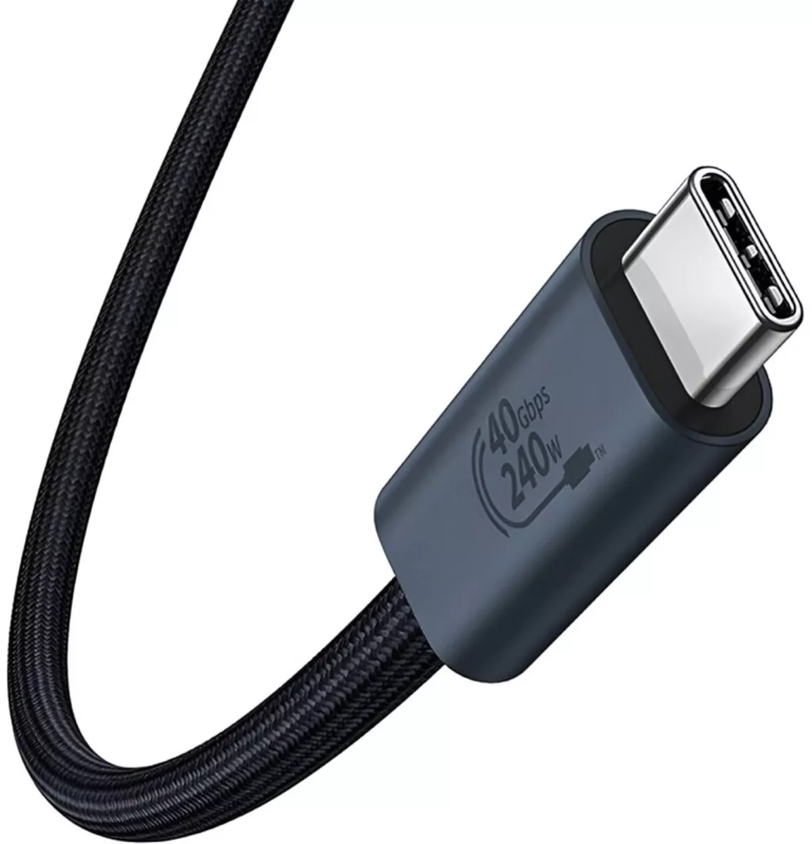 Мультимедийный кабель Baseus Flash 2 Full FeatuRed USB4.0 Type-C - Type-C 8k 60hz 240w 5a 1м 40gbps PD data cable Black (P10311803111-00) - фото 5