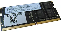 Оперативна пам'ять для ноутбука Samsung 16 GB SO-DIMM DDR4 3200 MHz (SEC432S16/16) - мініатюра 2