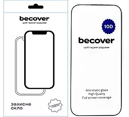 Защитное стекло BeCover для Apple iPhone 14 Pro 10D Black (711327) - фото Защитное стекло BeCover для Apple iPhone 14 Pro 10D Black (711327)