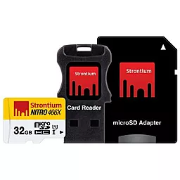 Карта пам'яті Strontium microSDHC 32GB Nitro 466X Class 10 USH-I U1 + SD-адаптер (SRN32GTFU1C)