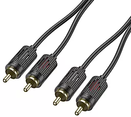 Аудио кабель Hoco UPA29 2хRCA M/M 1 м cable black - фото Аудио кабель Hoco UPA29 2хRCA M/M 1 м cable black