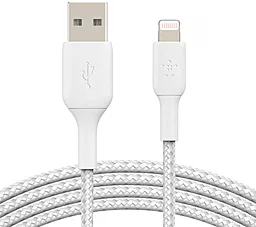 USB Кабель Belkin Braided 12W 2.4A Lightning Cable White (CAA002BT1MWH)
