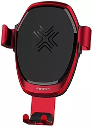 Держатель с беспроводной зарядкой Rock Wireless Charging Gravity Car Mount Red - фото Держатель с беспроводной зарядкой Rock Wireless Charging Gravity Car Mount Red