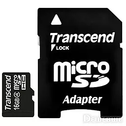 Карта памяти Transcend microSDHC 16GB Class 4 + SD-адаптер (TS16GUSDHC4)