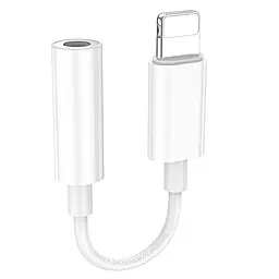 Аудио-переходник Borofone BV21 M-F Lightning -> AUX 3.5 mm white - фото Аудио-переходник Borofone BV21 M-F Lightning -> AUX 3.5 mm white