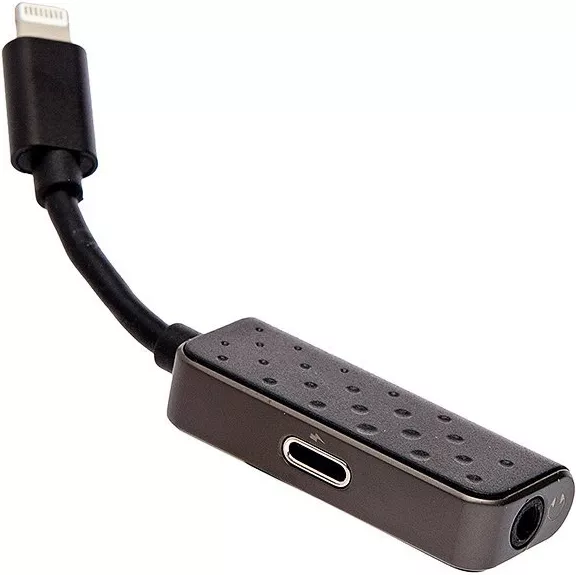 Кабель-переходник Hoco LS11 Lightning-3.5mm/Lightning White - фото 1