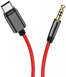 Аудио кабель Baseus M01 Yiven AUX mini Jack 3.5 - USB Type-C M/M Cable 1.2 м чёрный/красный