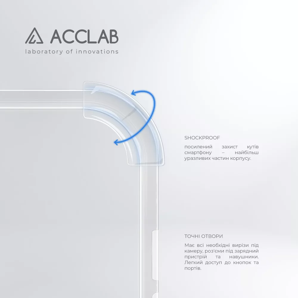 Чехол ACCLAB Shockproof для Samsung Galaxy A50 Transparent - фото 3