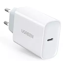 Мережевий зарядний пристрій Ugreen CD127 PD30W + QC4.0 USB-C 3A White