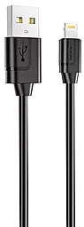 Кабель Borofone BX55 Harmony Silicone USB-A - Lightning 12w 2.4a 1м cable Black - фото Кабель Borofone BX55 Harmony Silicone USB-A - Lightning 12w 2.4a 1м cable Black
