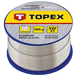 Припой проволочный TOPEX 44E532 (Sn60Pb40) 1.5 мм 100 г на катушке - фото Припой проволочный TOPEX 44E532 (Sn60Pb40) 1.5 мм 100 г на катушке