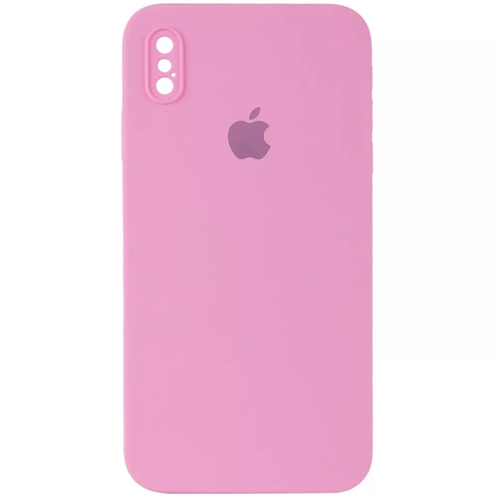 Чехол Silicone Case Full Camera Square для Apple iPhone XS Max  Light pink - фото 1