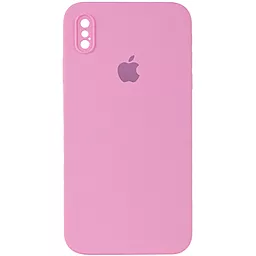 Чехол Silicone Case Full Camera Square для Apple iPhone XS Max  Light pink