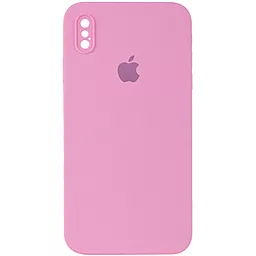 {"ru": "Чехол", "uk": "Чохол"} Silicone Case Full Camera Square для Apple iPhone XS Max  Light pink