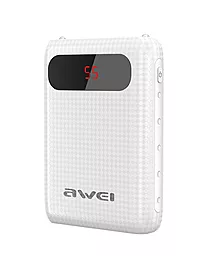 Повербанк Awei P27K LCD 8400 mAh White - фото Повербанк Awei P27K LCD 8400 mAh White