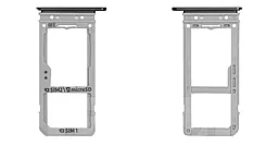 Слот (лоток) SIM-карти Samsung Galaxy S8 G950 та карти пам'яті Dual SIM Midnight Black - мініатюра 2