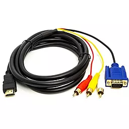 Видеокабель PowerPlant HDMI - VGA / 3*RCA 1m (CA912018)