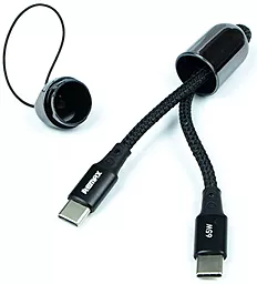 USB PD Кабель Remax Raython 65W 0.2M USB Type-C - Type-C Cable Black (RC-140a)