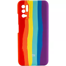Чохол Epik Silicone Cover Full Rainbow для Xiaomi Redmi Note 10 5G, Poco M3 Pro Червоний / Фіолетовий