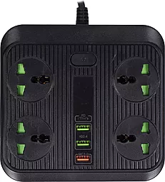 Сетевой фильтр (удлинитель) Voltronic TB-Т18 4 розетки 10А 3xUSB-A-1xC 2м с выключателем чёрный - фото Сетевой фильтр (удлинитель) Voltronic TB-Т18 4 розетки 10А 3xUSB-A-1xC 2м с выключателем чёрный