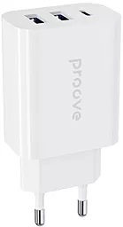 Сетевое зарядное устройство Proove 30w PD 2xUSB-A/USB-C ports fast charger white (WCRP30210002)