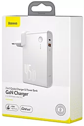 Мережевий зарядний пристрій з швидкою зарядкою Baseus Power Station Charger 45W 10000mAh + USB C-C Cable White - мініатюра 5