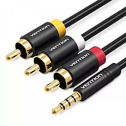 Видеокабель mini Jack 3.5mm 4pin - 3xRCA 1.5m black (VAB-R07-B150) Vention