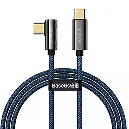 PD USB Кабель Baseus Legend Series 100W Elbow Fast Charging Data USB Type-C - Type-C Cable Blue (CACS000603)