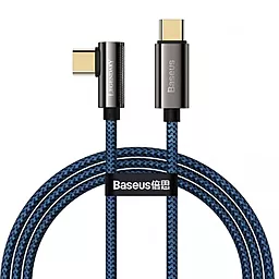 Кабель Baseus Legend Elbow USB Type-C - Type-C 100w 5a 1м PD cable Blue (CACS000603) - фото Кабель Baseus Legend Elbow USB Type-C - Type-C 100w 5a 1м PD cable Blue (CACS000603)