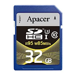 Карта памяти Apacer SDHC 32GB Class 10 UHS-I U3 (AP32GSDHC10U4-R) - фото Карта памяти Apacer SDHC 32GB Class 10 UHS-I U3 (AP32GSDHC10U4-R)